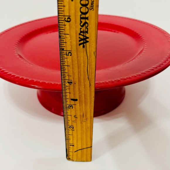 NEW 11 inch Red Cake Stand Dessert Plate Riser Serving Tray - Picture 6 of 6